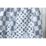LV Checkerboard Jacquard Panel Beach Shorts White - Image 5
