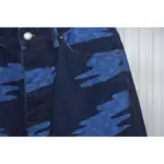 LV Cloud Print Denim Shorts Ocean Blue - Image 4