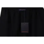 LV Floral Print Cotton Track Shorts Black - Image 6