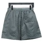 LV Logo Jacquard Elasticated Silk Shorts Grey - Image 2