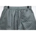 LV Logo Jacquard Elasticated Silk Shorts Grey - Image 7