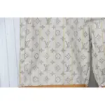 LV Monogram Printed Distressed Denim Shorts Khaki - Image 5
