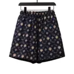 LV Monogram Printed Silk Shorts Black