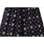 LV Monogram Printed Silk Shorts Black - Image 3