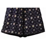 LV Monogram Printed Silk Shorts Black - Image 7
