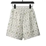 LV Monogram Printed Silk Shorts White - Image 2