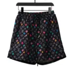 LV Multicolor Logo Jacquard Beach Shorts