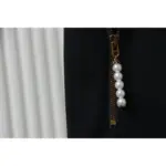 LV Pearl Pendant Embroidered Jersey Black Shorts - Image 3