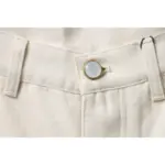 LV Pocket Leather Label Denim Shorts Beige - Image 6
