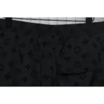 LV Printed Flocked Beach Shorts Black - Image 8