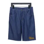 LV Rope Embroidery Denim Shorts