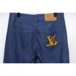 LV Rope Embroidery Denim Shorts - Image 8