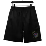 LV Sun Printed Cotton Track Shorts Black
