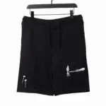 LV Tool Pattern Printed Cotton Track Shorts Black