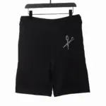 LV Tool Pattern Printed Cotton Track Shorts Black - Image 2