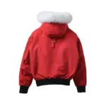 MK Men’s Balistic Bomber Zip-Up Fur Jacket Red - Image 2