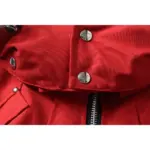 MK Men’s Balistic Bomber Zip-Up Fur Jacket Red - Image 4
