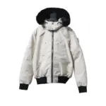 MK Men’s Balistic Bomber Zip-Up Fur Jacket White