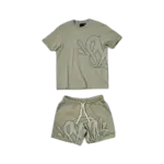 SYN WRLD T-SHIRT CON LOGO – SET CORTO – SAGE/KHAKI