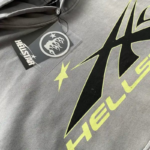 HLSTR Hoodie Logo Flame Grey/Green - Image 4