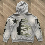 HLSTR Hoodie Logo Flame Grey/Green - Image 3