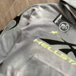 HLSTR Hoodie Logo Flame Grey/Green - Image 7
