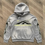 HLSTR Hoodie Logo Flame Grey/Green - Image 2
