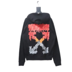 OFF WHT Arrow Print Hoodie Black Red - Image 8