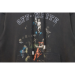 OFF WHT Graphic Print Cotton Drawstring Hoodie - Image 4