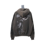 OFF WHT Logo Print Cotton Hoodie Brown Black - Image 2