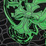 CHRM HRTS Sweatshirt Neon Green Crosses Black CH009 - Image 4