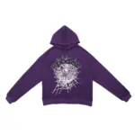 SPDR Spider Web Print Gothic Punk Purple Hoodie