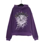 SPDR Spider Web Print Gothic Punk Purple Hoodie - Image 3