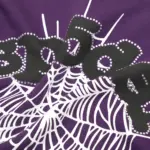 SPDR Spider Web Print Gothic Punk Purple Hoodie - Image 7
