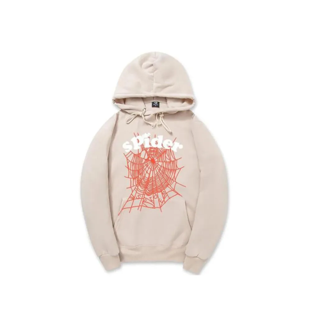 SPDR-White-Letters-Red-Cobweb-Beige-Hoodie-1 SPDR White Letters Red Cobweb Beige Hoodie - Image 1
