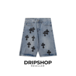 CHRM HRTS Shorts Black Cross Denim