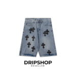 CHRM HRTS Shorts Black Cross Denim