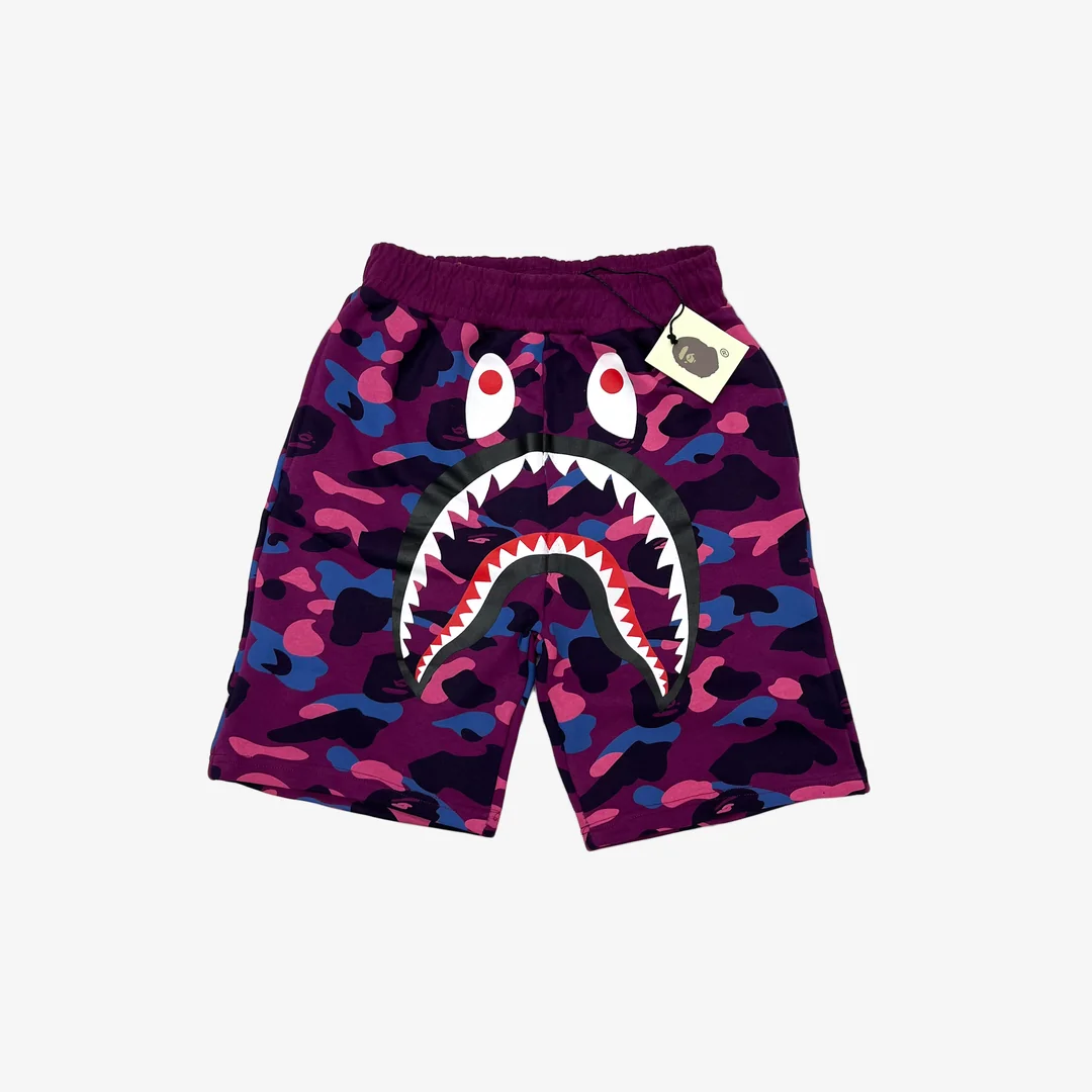 bape29 BP Shorts Camo Shark Shorts Purple - Image 1