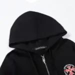 CHRM HRTS Hoodie Black Red Embroidered CH081 - Image 8