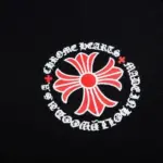 CHRM HRTS Hoodie Black Red Embroidered CH081 - Image 5