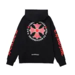 CHRM HRTS Hoodie Black Red Embroidered CH081 - Image 2