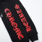 CHRM HRTS Hoodie Black Red Embroidered CH081 - Image 7