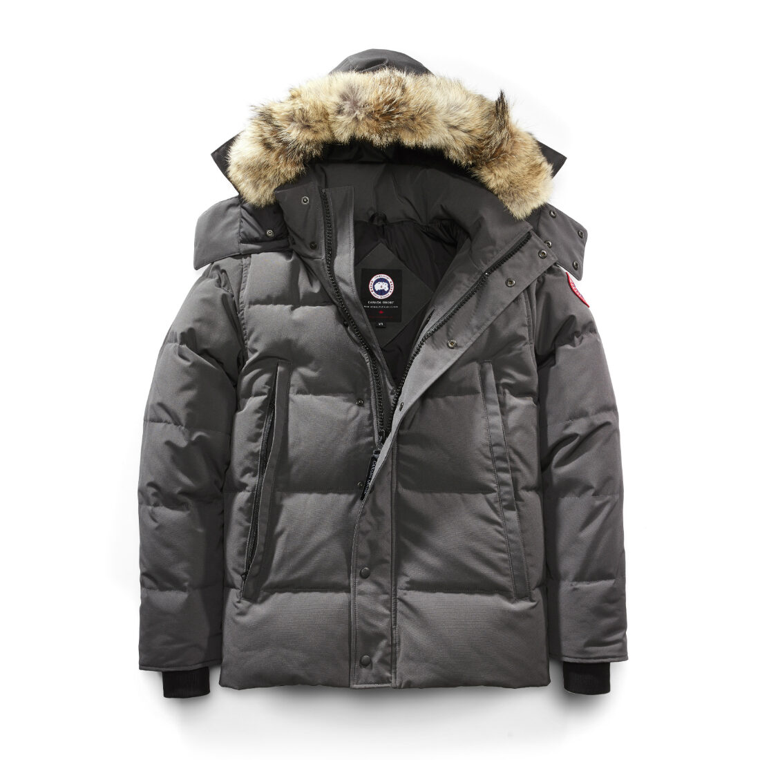 download (4) CND Goose Jacket Grey Graphite with FUR - Image 1