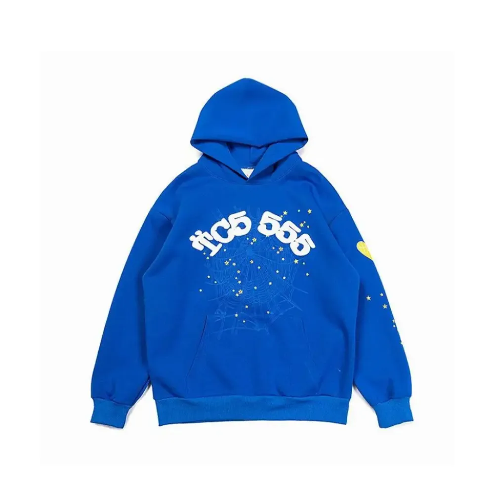 download SPDR Spider Web Print Gothic TC5 Hoodie Blue - Image 1