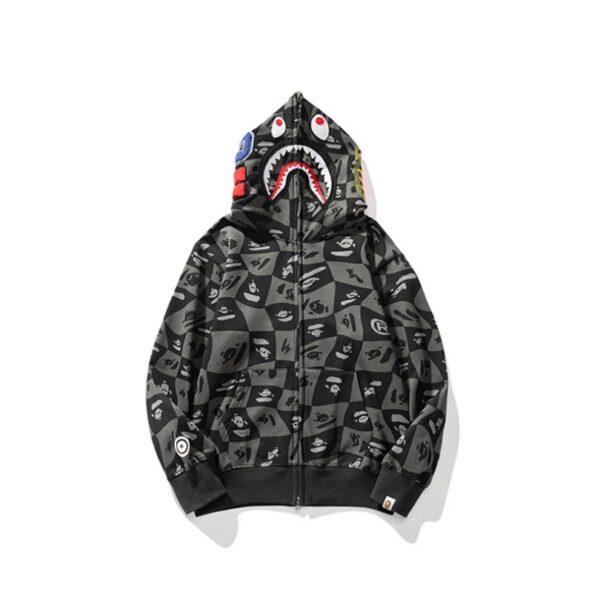 dsvsd32-2-600x600-1 BP Hoodie Shark Logo Checkered Black - Image 1