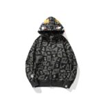 BP Hoodie Shark Logo Checkered Black - Image 2