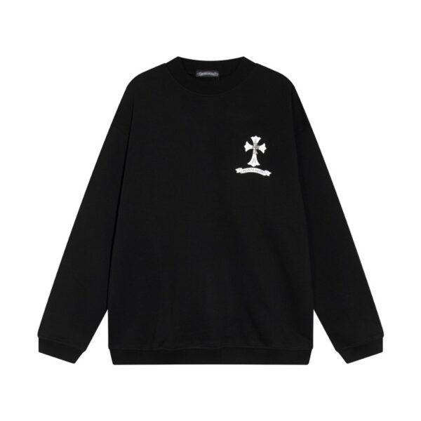dvdv-6-600x600-1 CHRM HRTS Sweatshirt Cross Print Black CH049 - Image 1