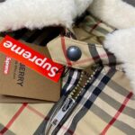 BRBRY X SPRM Jacket Plaid Shearling Collar - Image 4