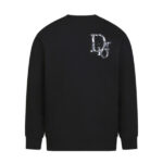 CD Sweatshirt Black Oversized Logo Crewneck DO054