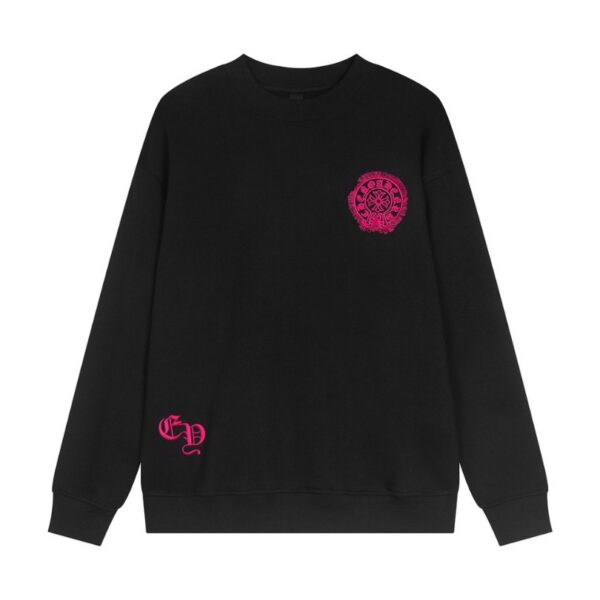 fsdf-7-1-600x600-1 CHRM HRTS Sweatshirt Pink Horseshoe Black CH006 - Image 1